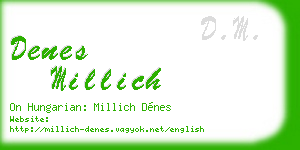 denes millich business card